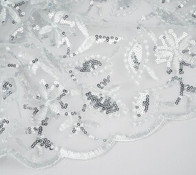 Mesh Embroidered Sequins Naomi White Mesh Embroidered Sequins Naomi White