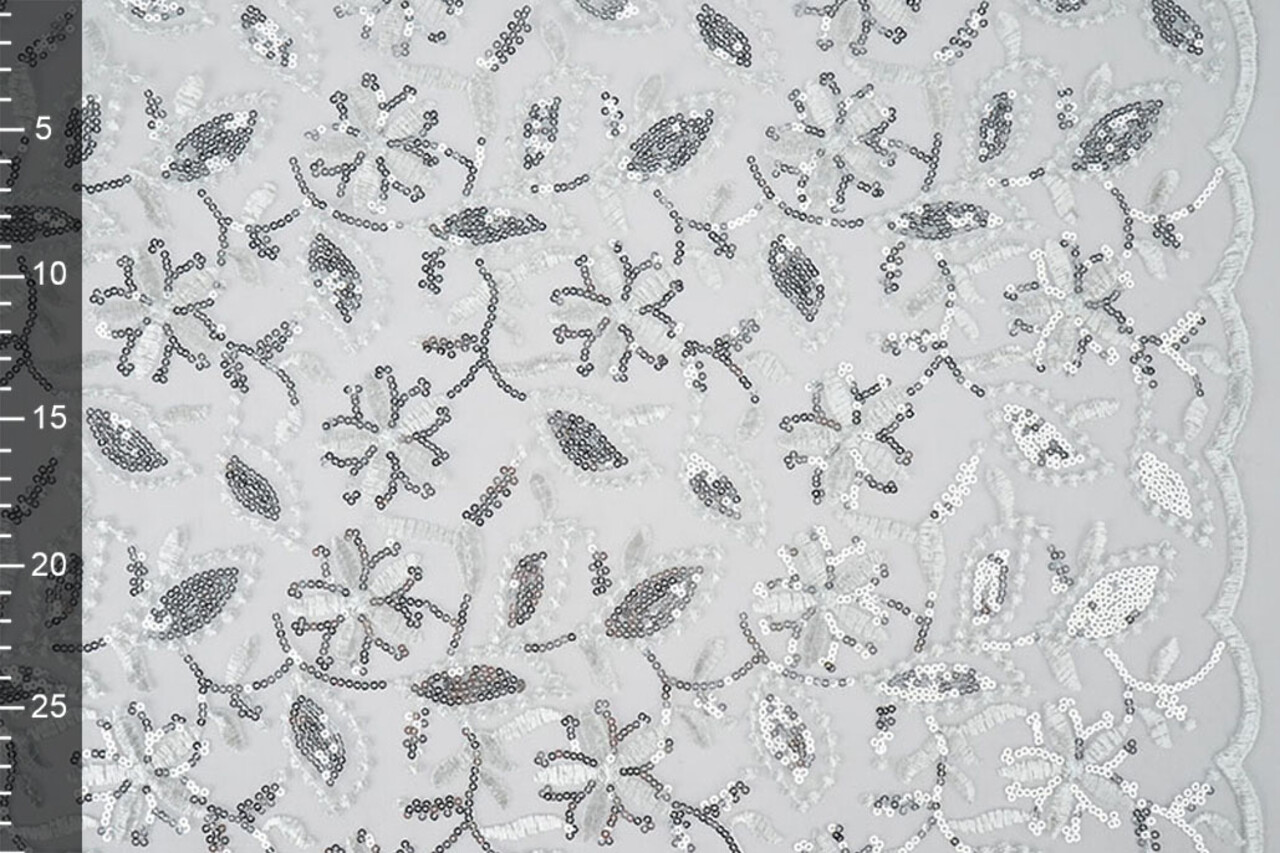 Mesh Geborduurd Pailletten Naomi Wit Mesh Geborduurd Pailletten Naomi Wit