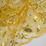 Mesh Embroidered Sequins Naomi Yellow