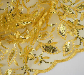 Mesh Embroidered Sequins Naomi Yellow Mesh Embroidered Sequins Naomi Yellow