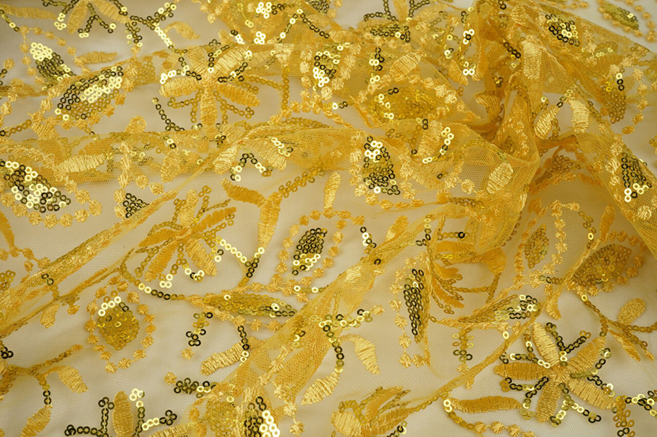 Résille Brodé Paillettes Naomi Jaune Résille Brodé Paillettes Naomi Jaune