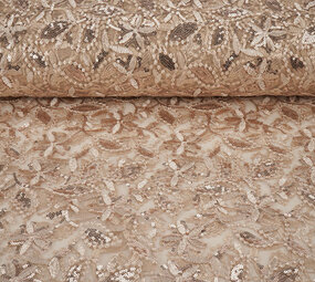 Mesh Embroidered Sequins Naomi Beige Mesh Embroidered Sequins Naomi Beige