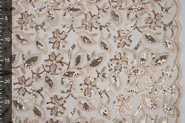 Mesh Geborduurd Pailletten Naomi Beige Mesh Geborduurd Pailletten Naomi Beige