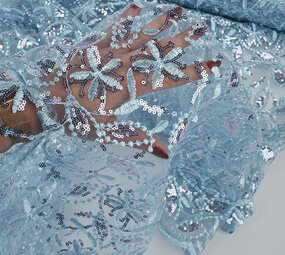 Mesh Embroidered Sequins Naomi Light Jeans Blue Mesh Embroidered Sequins Naomi Light Jeans Blue