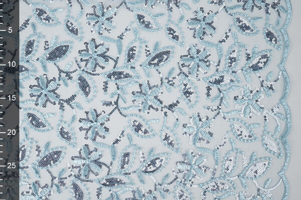 Mesh Geborduurd Pailletten Naomi Licht Jeans Blauw Mesh Geborduurd Pailletten Naomi Licht Jeans Blauw