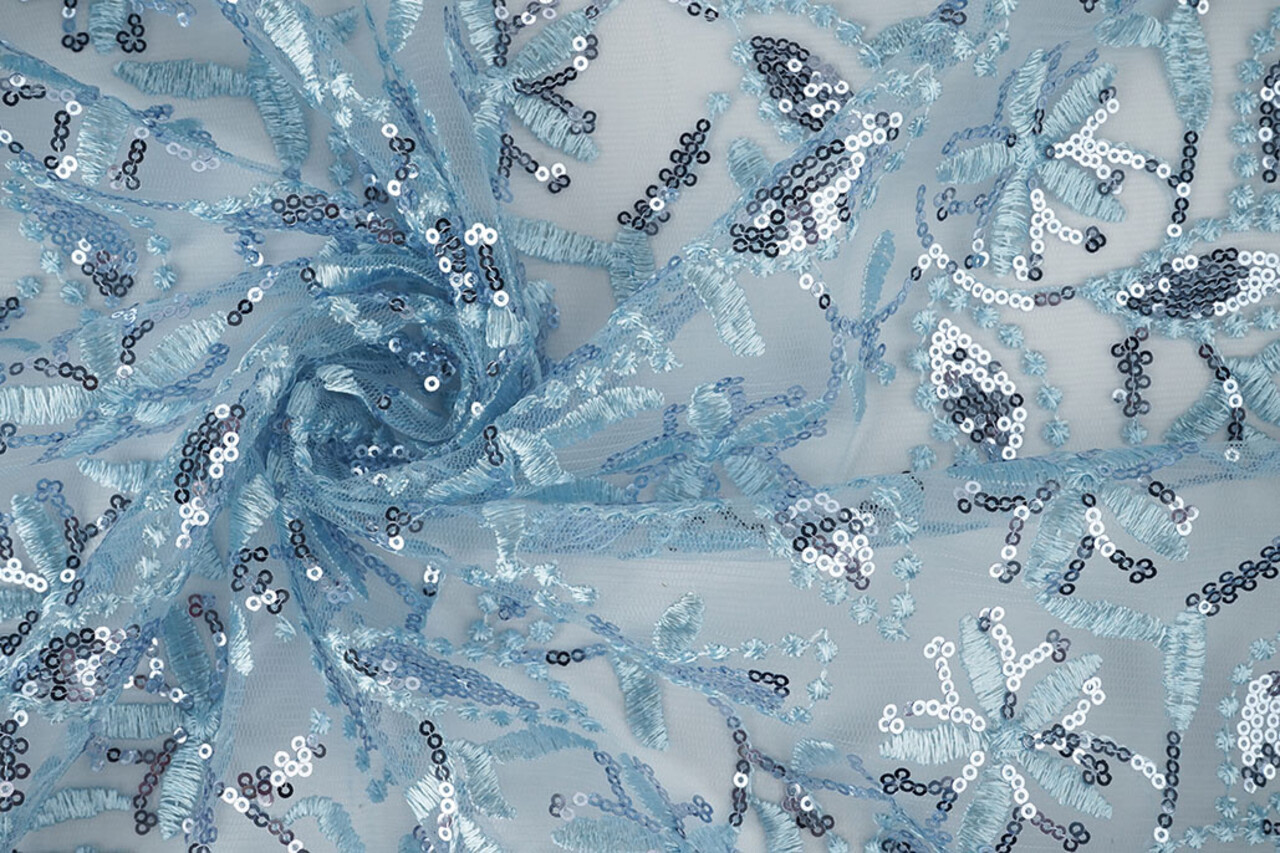 Mesh Embroidered Sequins Naomi Light Jeans Blue Mesh Embroidered Sequins Naomi Light Jeans Blue