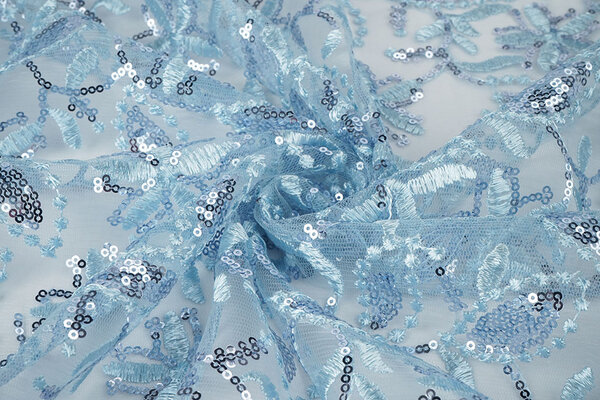 Mesh Geborduurd Pailletten Naomi Licht Jeans Blauw Mesh Geborduurd Pailletten Naomi Licht Jeans Blauw