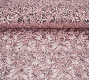 Mesh Embroidered Sequins Naomi Powder Pink Mesh Embroidered Sequins Naomi Powder Pink