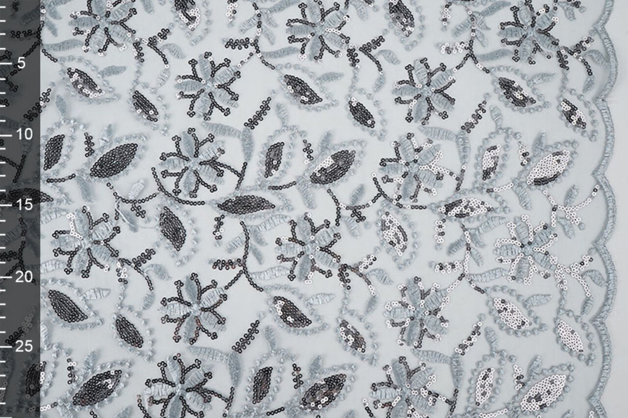 Mesh Embroidered Sequins Naomi Grey Mesh Embroidered Sequins Naomi Grey