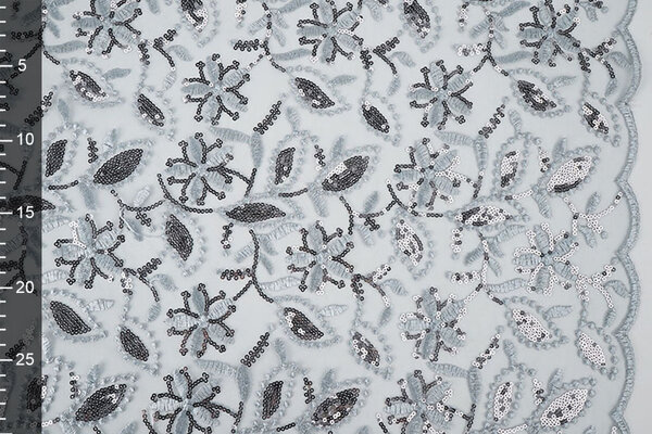 Mesh Embroidered Sequins Naomi Grey Mesh Embroidered Sequins Naomi Grey