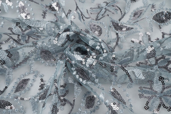 Résille Brodé Paillettes Naomi Gris Résille Brodé Paillettes Naomi Gris
