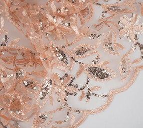Mesh Embroidered Sequins Naomi Salmon Mesh Embroidered Sequins Naomi Salmon