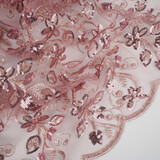 Netz Bestickt Pailletten Melissa Altrosa