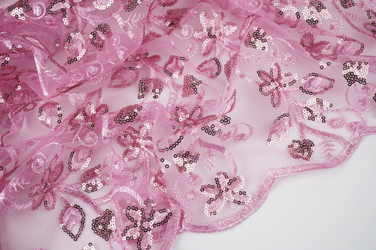 Netz Bestickt Pailletten Melissa Dunkel Altrosa Netz Bestickt Pailletten Melissa Dunkel Altrosa