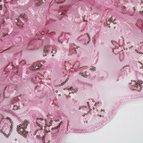 Mesh Embroidered Sequins Melissa Dark Old Pink