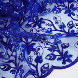 Mesh Embroidered Sequins Melissa Cobalt Blue