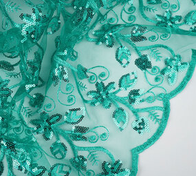 Mesh Embroidered Sequins Melissa Light Sea Green Mesh Embroidered Sequins Melissa Light Sea Green