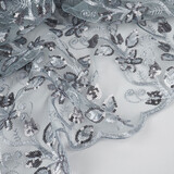 Mesh Ricamato Paillettes Melissa Grigio Mesh Ricamato Paillettes Melissa Grigio