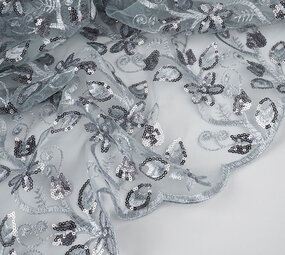 Netz Bestickt Pailletten Melissa Grau Netz Bestickt Pailletten Melissa Grau