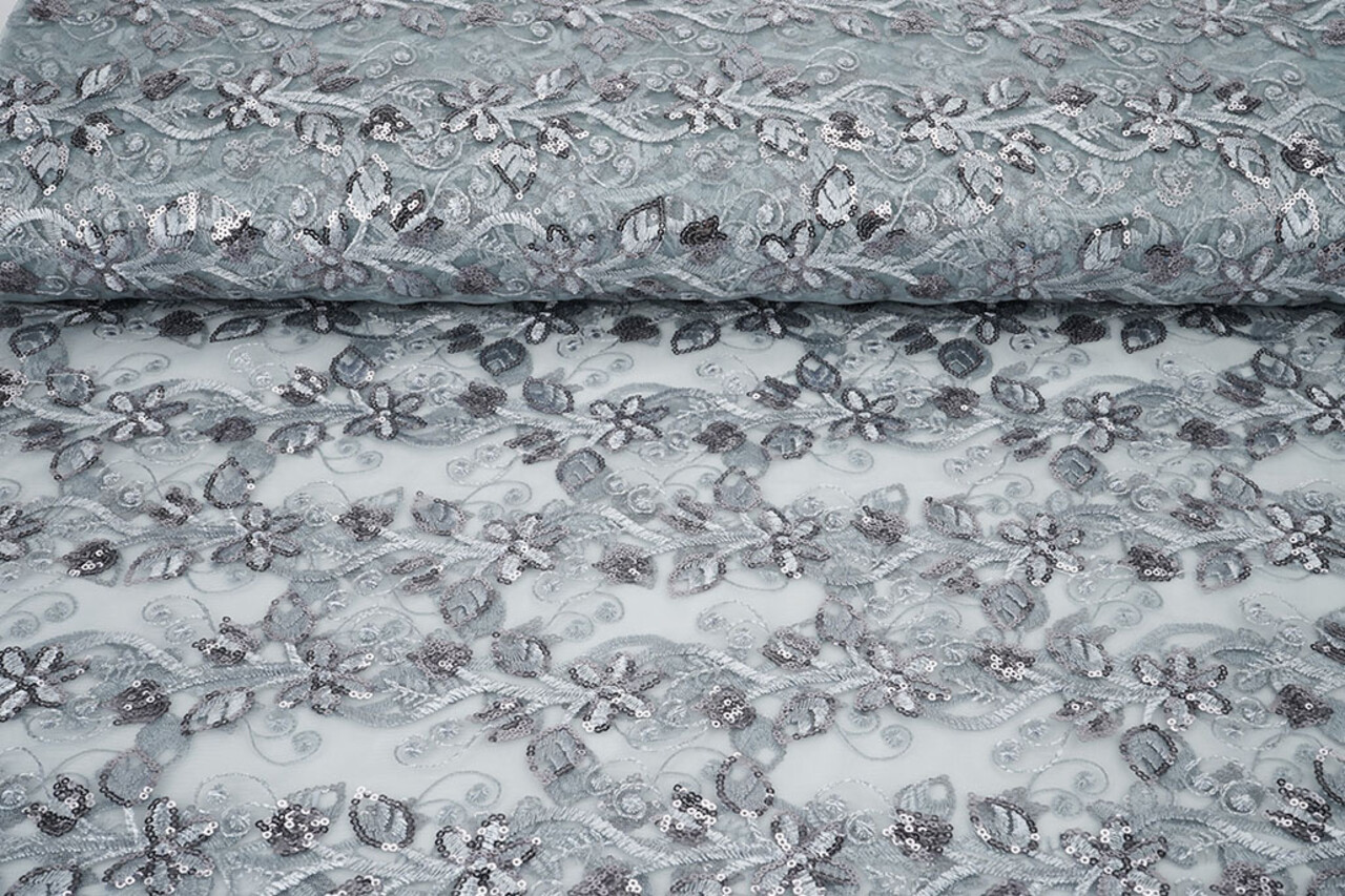 Résille Brodé Paillettes Melissa Gris