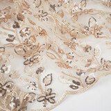 Netz Bestickt Pailletten Melissa Beige