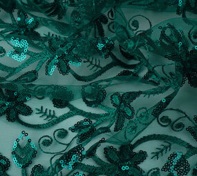 Mesh Geborduurd Pailletten Melissa Zeegroen