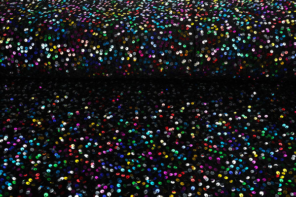 Paillettes su Velluto Nero - Multicolore Paillettes su Velluto Nero - Multicolore