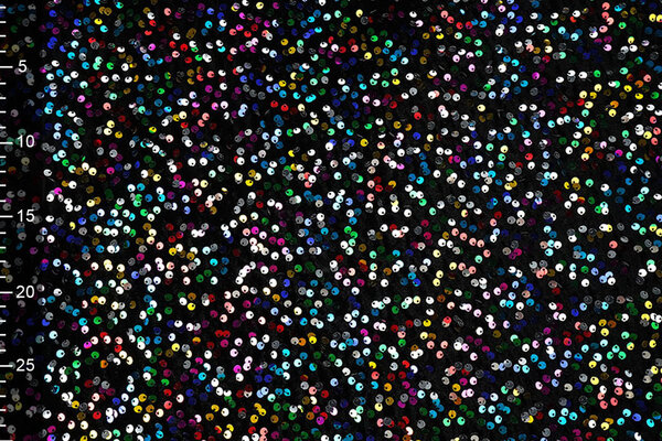 Paillettes su Velluto Nero - Multicolore Paillettes su Velluto Nero - Multicolore