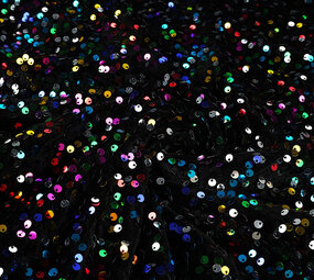 Sequins on Velvet Black - Multi Sequins on Velvet Black - Multi