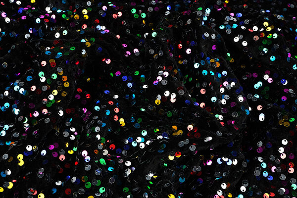 Velours à Sequins Noir - Multicolore Velours à Sequins Noir - Multicolore