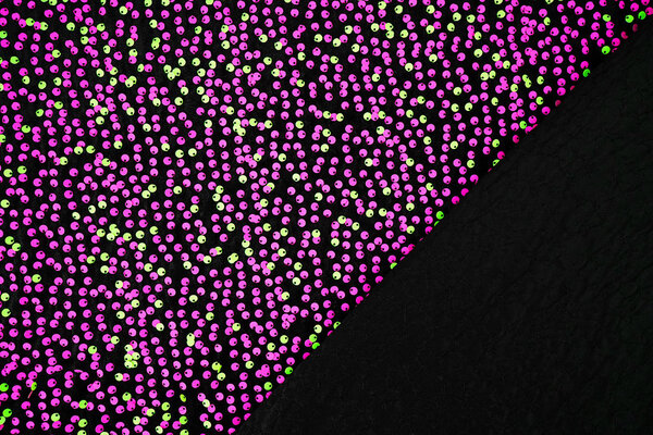 Paillettes su Velluto Nero - Fluorescente Paillettes su Velluto Nero - Fluorescente