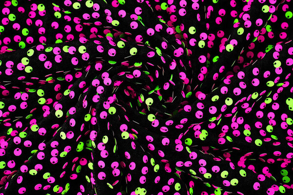 Sequins on Velvet Black - Fluor Sequins on Velvet Black - Fluor