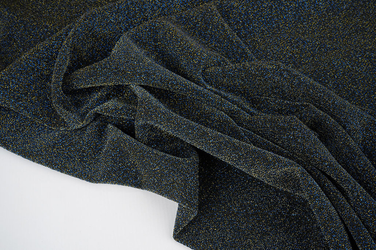 Lurex Tanz Blau - Gold