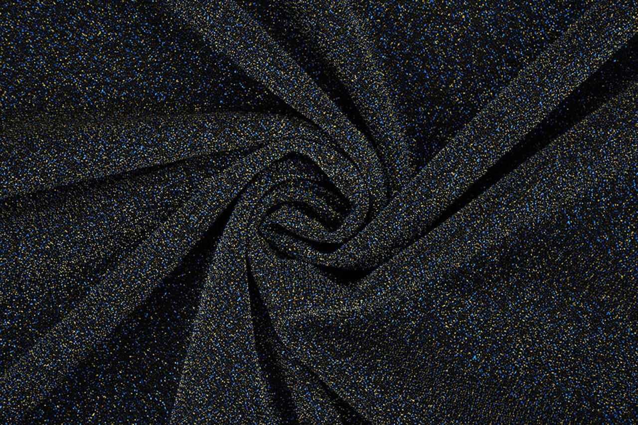 Lurex Tanz Blau - Gold