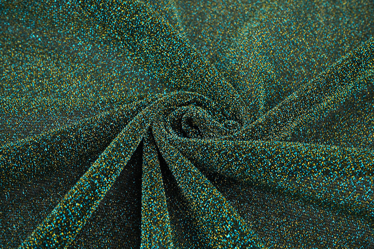 Lurex Tanz Meergrün - Gold