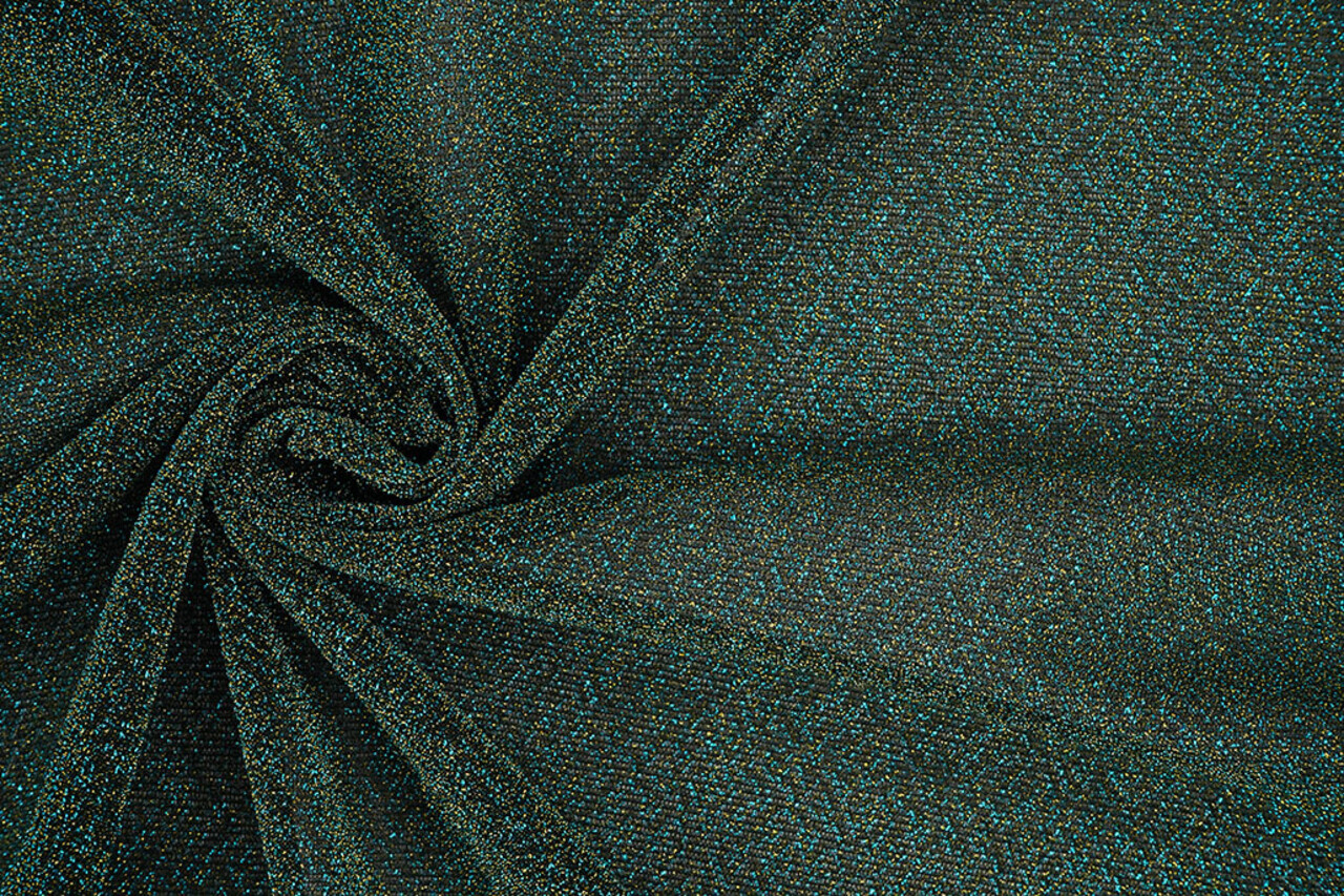 Lurex Tanz Meergrün - Gold