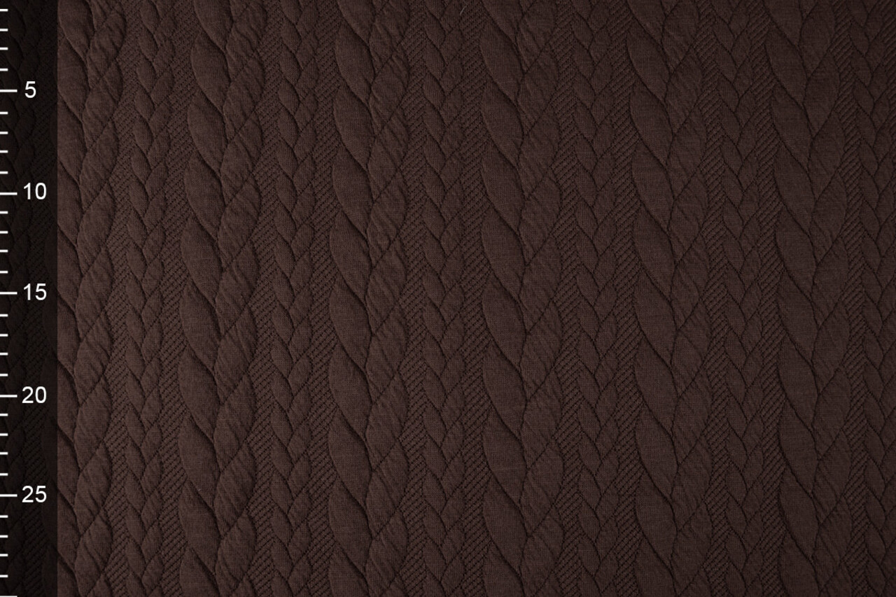 Knitted Cable Fabric Tricot Brown Knitted Cable Fabric Tricot Brown