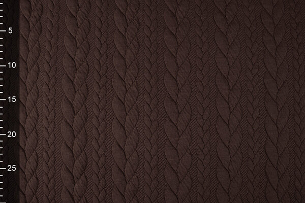 Knitted Cable Fabric Tricot Brown Knitted Cable Fabric Tricot Brown