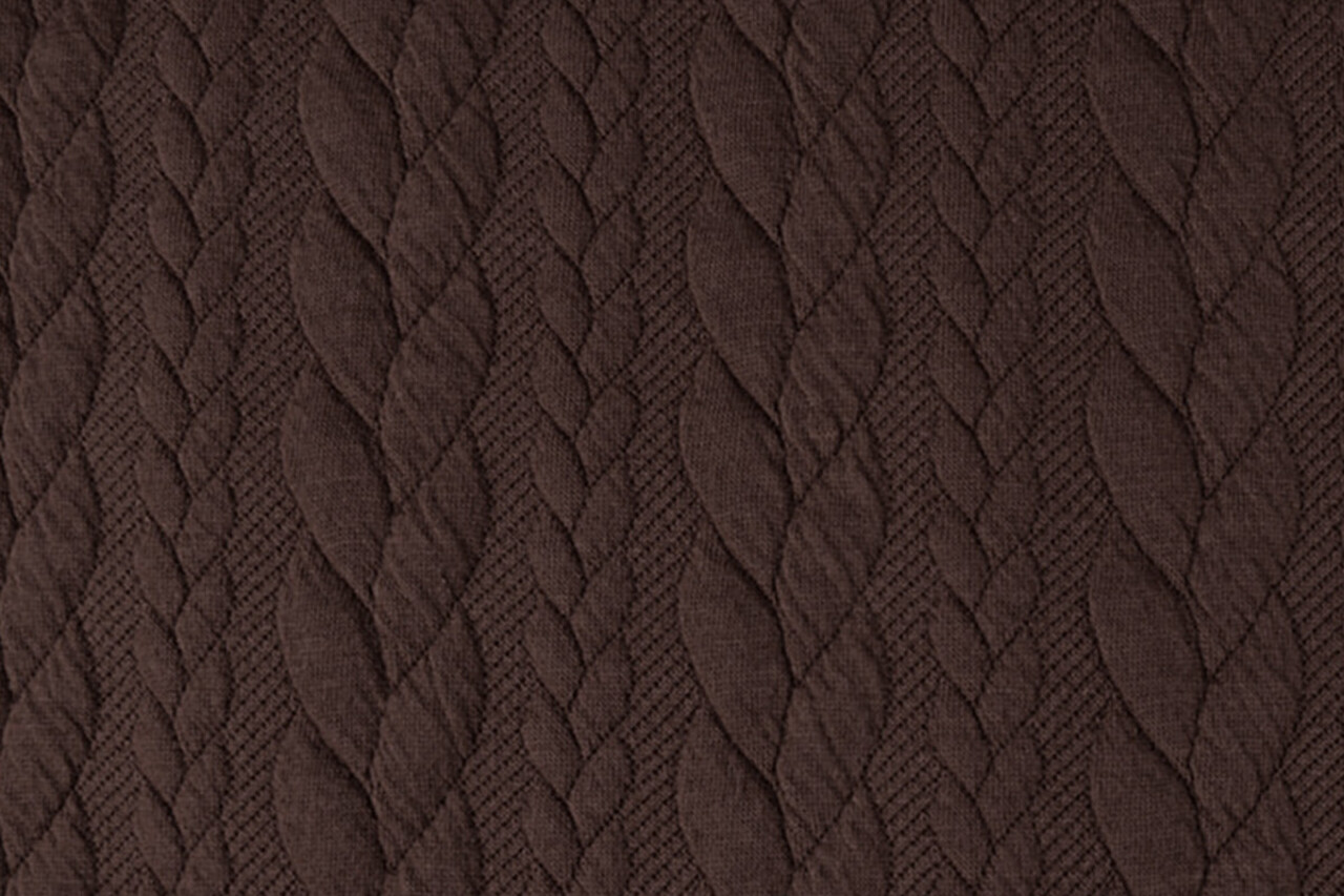Knitted Cable Fabric Tricot Brown Knitted Cable Fabric Tricot Brown
