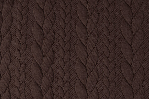 Tricoté Torsade Tissu Jersey Marron Tricoté Torsade Tissu Jersey Marron