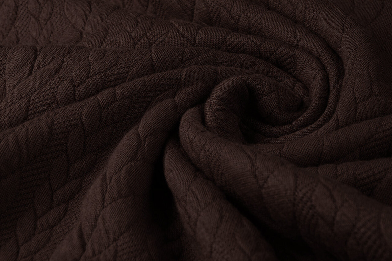 Knitted Cable Fabric Tricot Brown Knitted Cable Fabric Tricot Brown