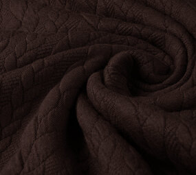 Tricoté Torsade Tissu Jersey Marron Tricoté Torsade Tissu Jersey Marron