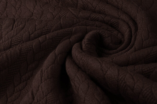 Knitted Cable Fabric Tricot Brown Knitted Cable Fabric Tricot Brown