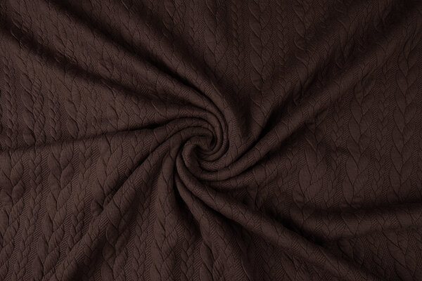 Gestrickte Kabel Stoff Tricot Braun