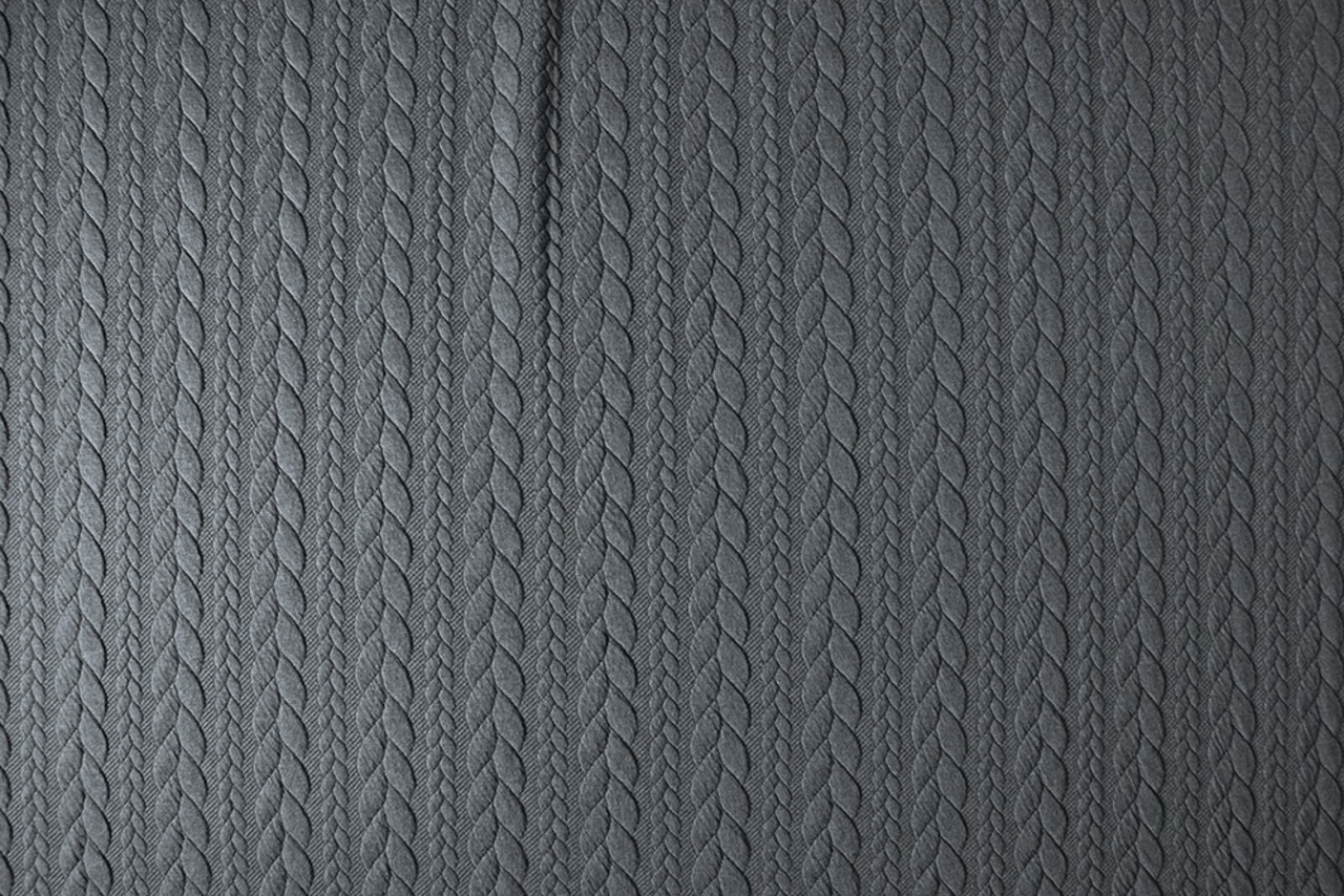 Tricoté Torsade Tissu Jersey Gris Foncé