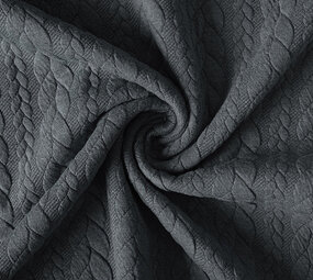 Tricoté Torsade Tissu Jersey Gris Foncé Tricoté Torsade Tissu Jersey Gris Foncé
