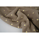 Oeko-Tex® Teddy Stof Geborduurd Bloemen Camilla Taupe Oeko-Tex® Teddy Stof Geborduurd Bloemen Camilla Taupe