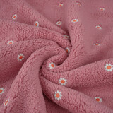 Oeko-Tex®  Teddy Stof Geborduurd Bloemen Camilla Roze