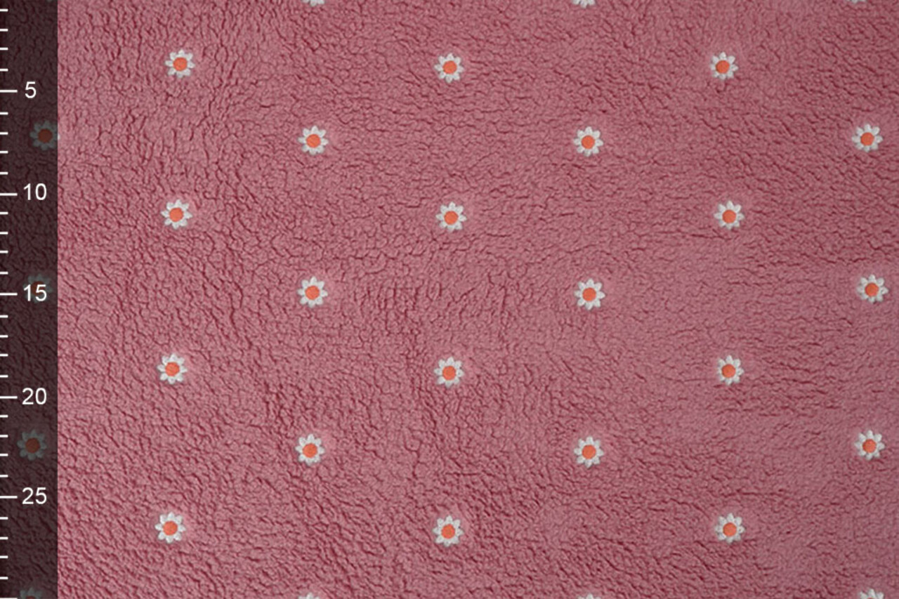 Oeko-Tex® Teddystoff Bestickt Blumen Camilla Rosa Oeko-Tex® Teddystoff Bestickt Blumen Camilla Rosa