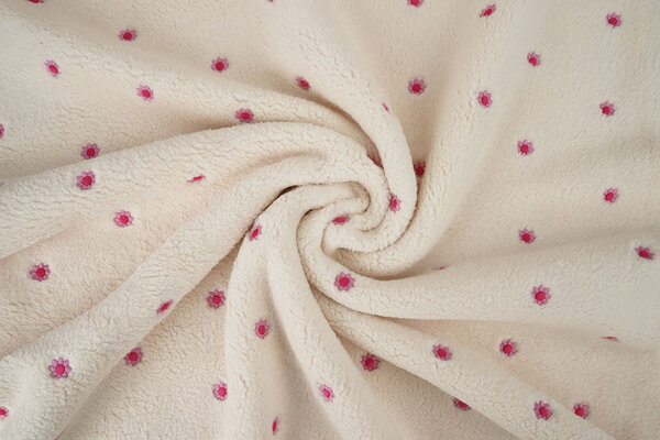 Oeko-Tex® Teddy Tissu Brodé Fleurs Camilla Crème Oeko-Tex® Teddy Tissu Brodé Fleurs Camilla Crème